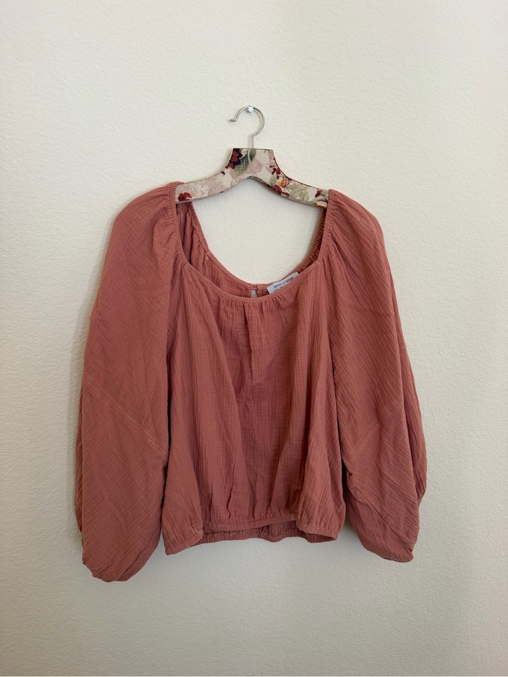 Relaxed Peasant Blouse in Dusty Rose